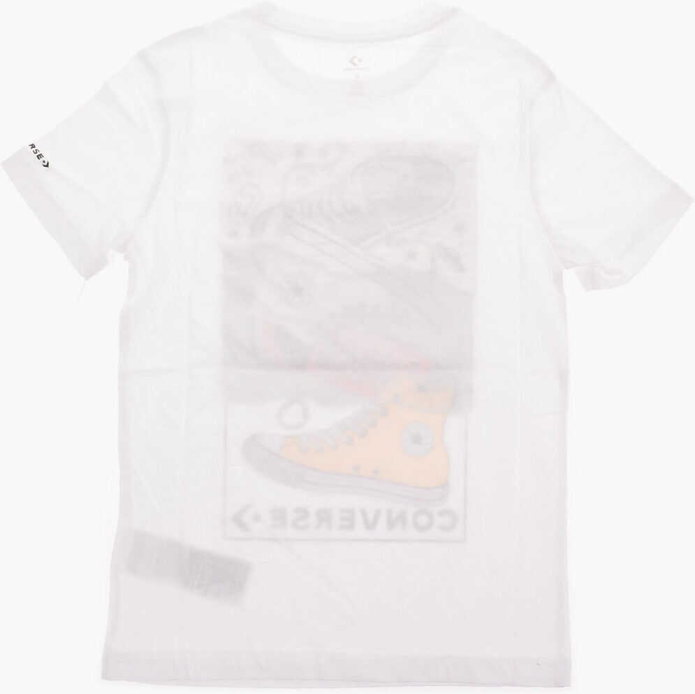 Tricouri Converse All Star Logo-Print Jersey T-Shirt White Baieti (BM 8278042) 3