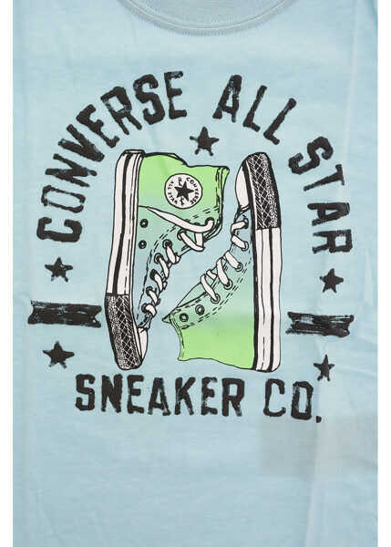 Tricouri Converse All Star Logo-Print T-Shirt Light Blue Baieti (BM 8278225) 2