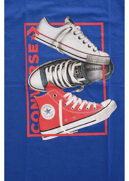 Tricouri Converse All Star Logo-Print T-Shirt Blue Baieti (BM 8278234) 2