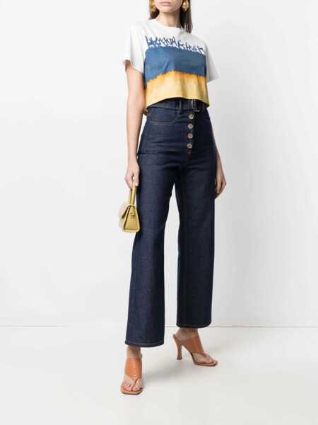 Tricouri Alberta Ferretti Cropped Printed T-Shirt YELLOW Femei (BM 8278798) 2