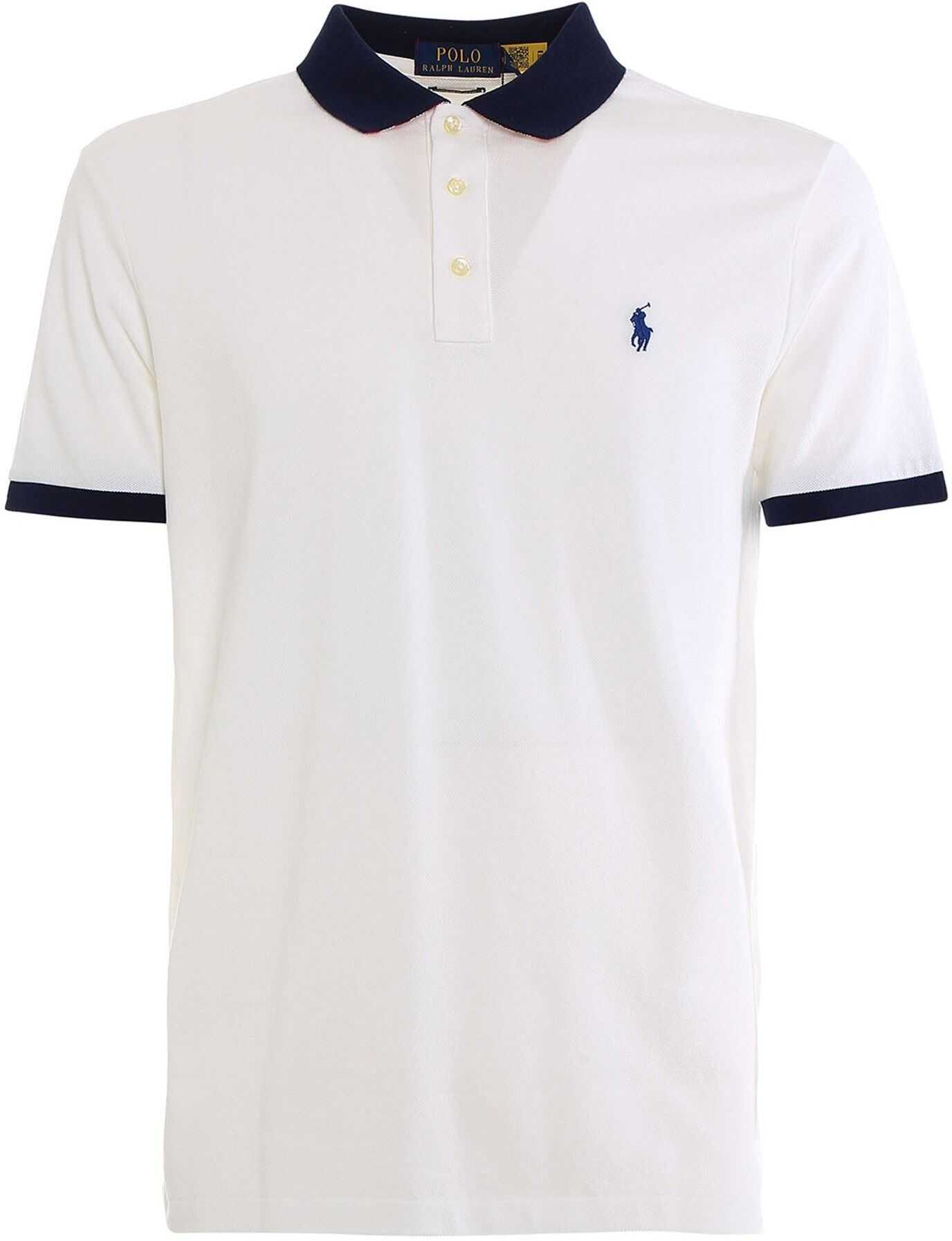 Ralph Lauren Contrasting Collar Polo Shirt In White 710823421002 White