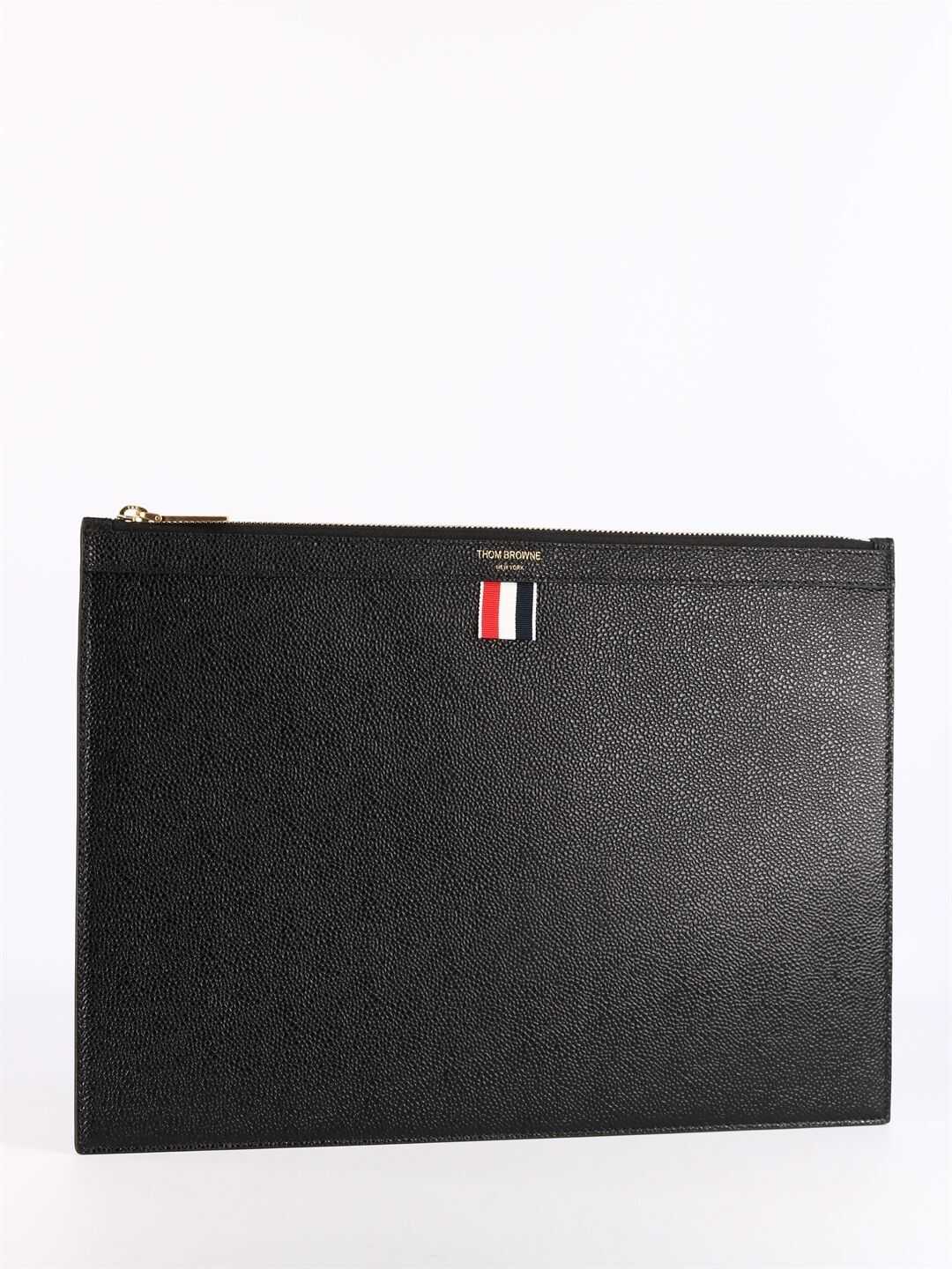 Thom Browne Leather Document Holder MAC021L 00198 Black