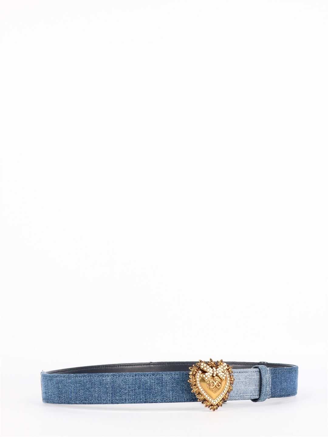 Dolce & Gabbana Devotion Denim Belt BE1315 AO621 Light blue