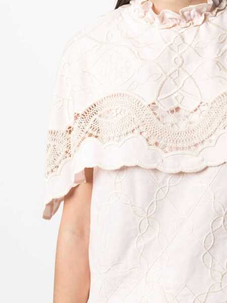 Bluze Alberta Ferretti Embroidered Cape Top PINK Femei (BM 8280094) 5