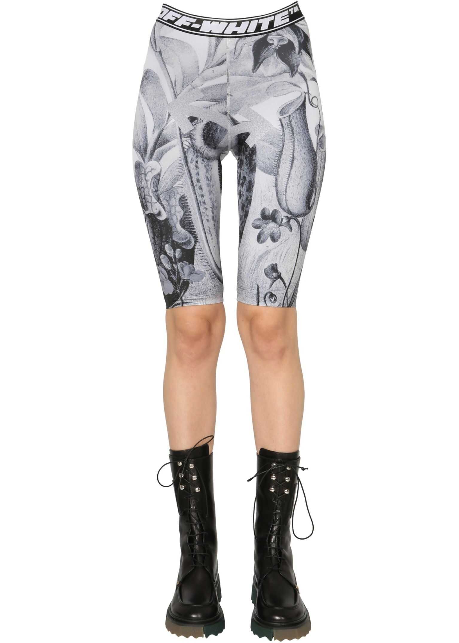 Off-White Cyclist Shorts With Botanical Fantasy OWVH017_S21JER0010110 GREY