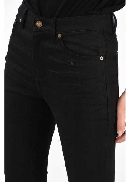 Blugi skinny Saint Laurent High-Rise Slim Fit Jeans Black Femei (BM 8289889) 3