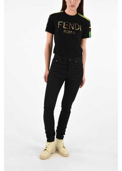 Blugi skinny Saint Laurent High-Rise Slim Fit Jeans Black Femei (BM 8289889) 4