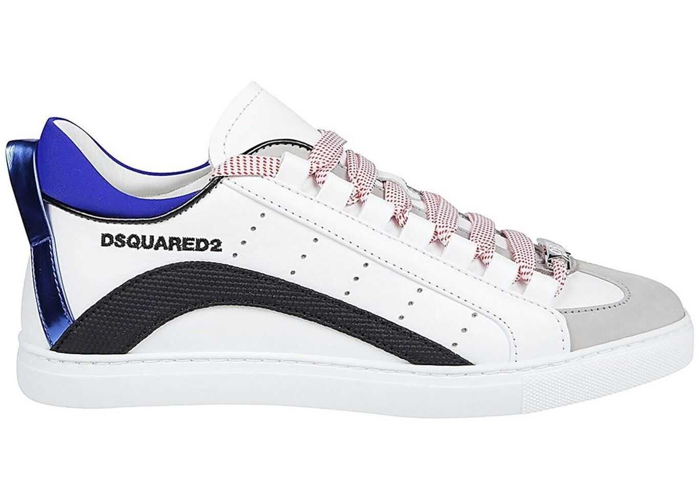 DSQUARED2 Logo Print Leather Sneakers In White SNM009001503995M2069 White