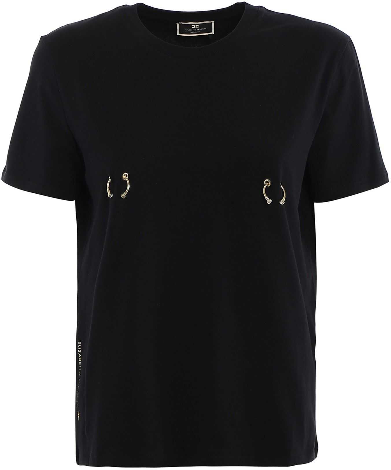 Elisabetta Franchi Piercing T-Shirt In Black* Black