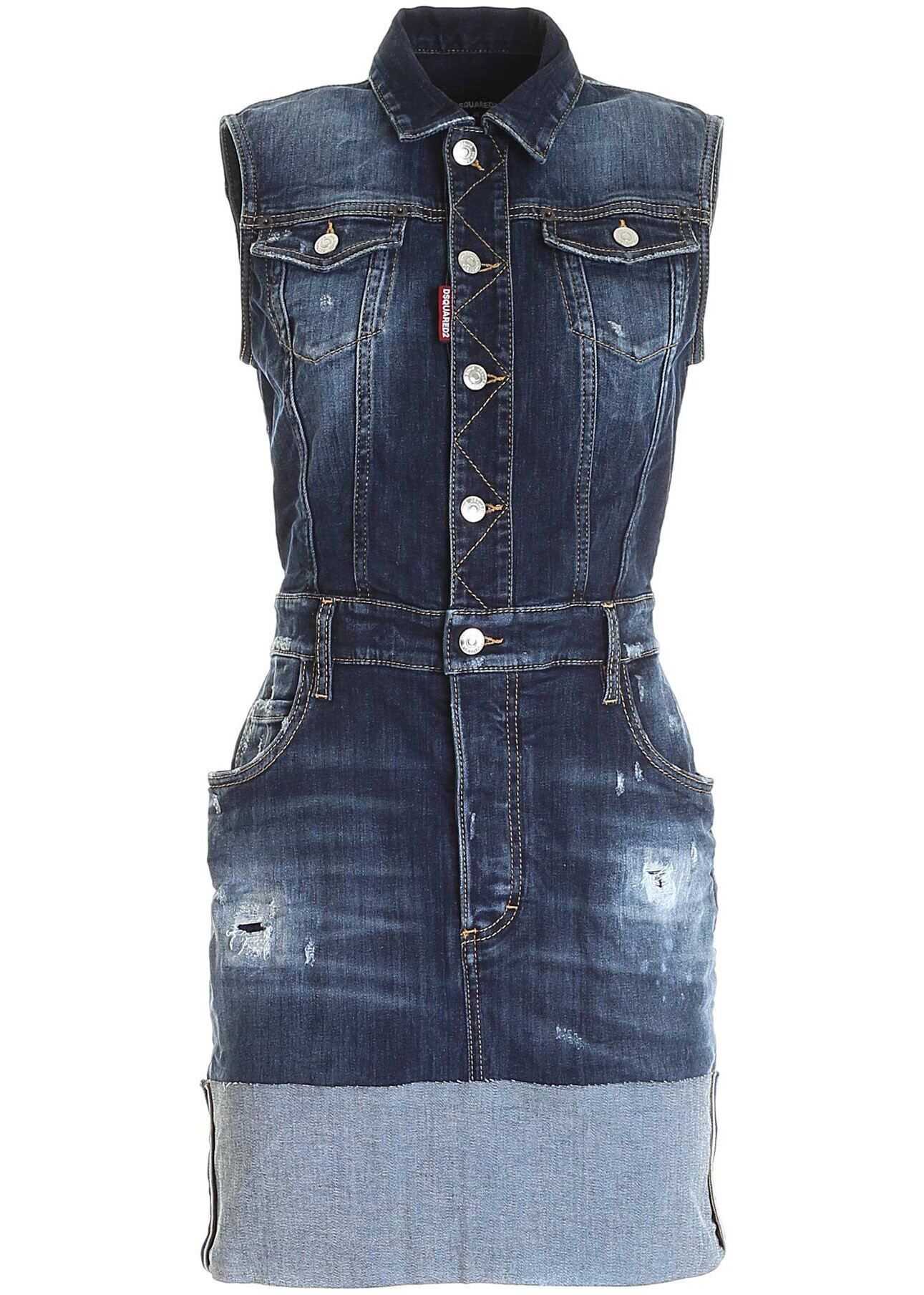 DSQUARED2 Short Denim Dress In Blue S72CV0217S30708470 Blue