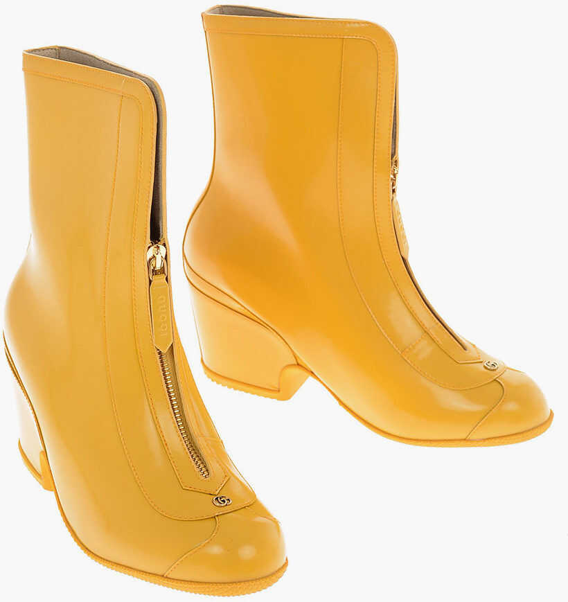 Gucci 7Cm Rubber Boots With Zip Yellow