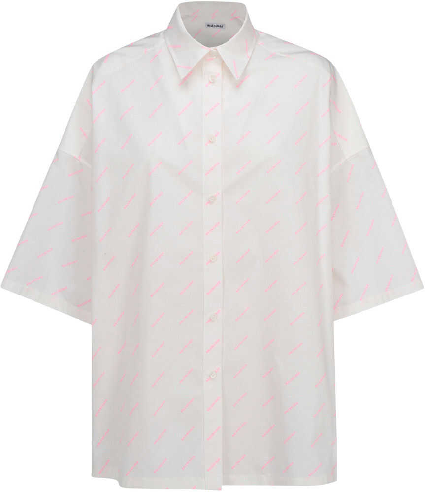 Balenciaga Shirt 595038TBL96 WHITE/FLUO PINK