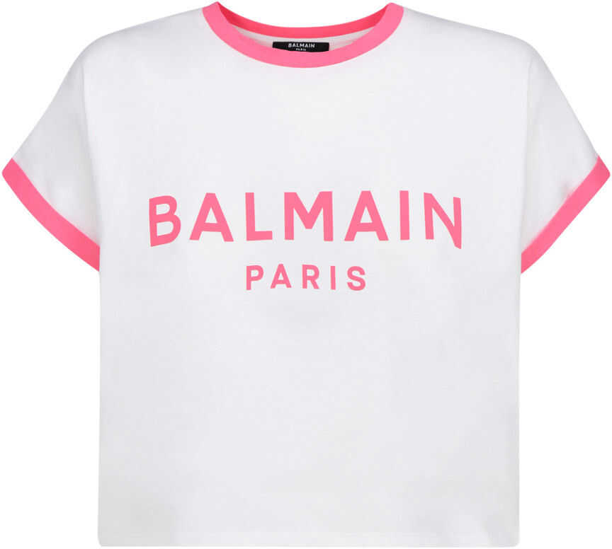 Balmain T-Shirt VF11357B001 BLANC/ROSE