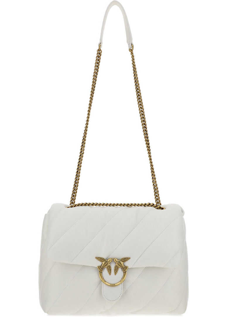 Pinko Love Maxi Puff Shoulder Bag 1P222VY6Y3 OFF WHITE