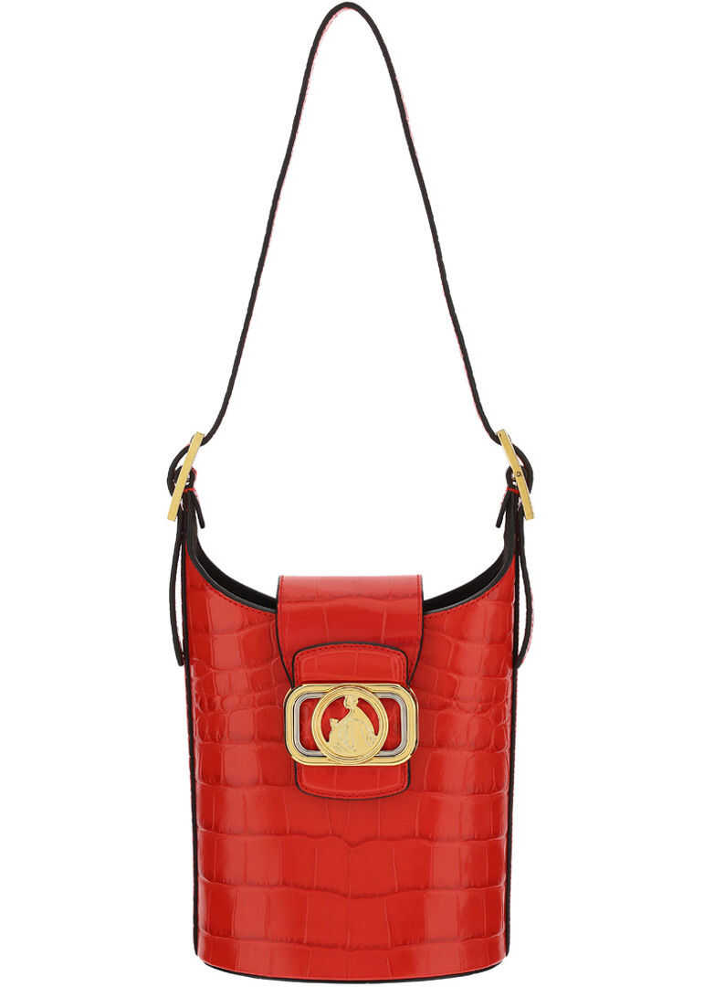 Lanvin Swan Small Bucket Bag LWBGWQ01WELUP21 RED