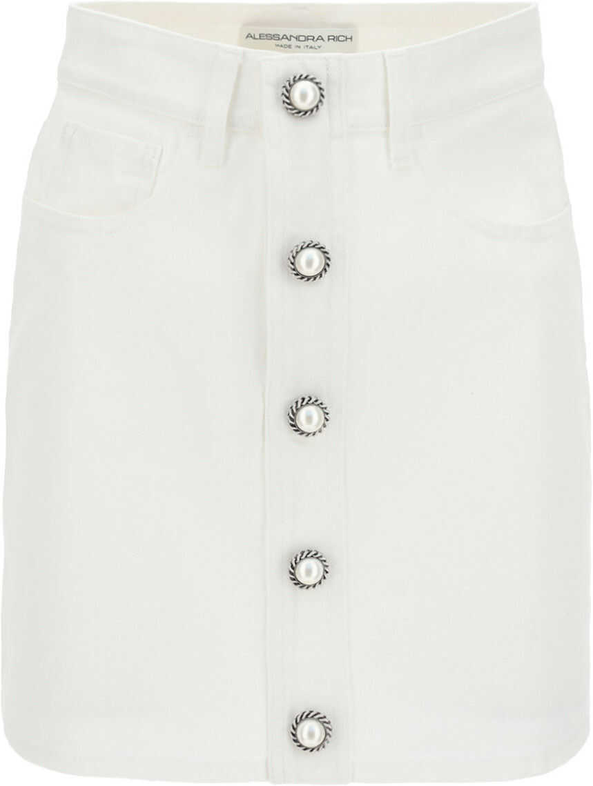 Alessandra Rich Mini Shirt FAB2406F3208 WHITE