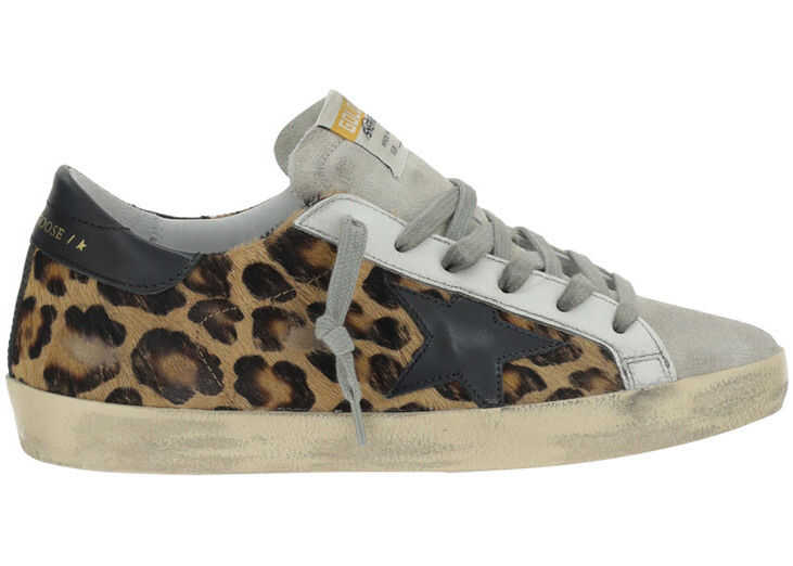 Golden Goose Superstar Sneakers GWF00101F000565 BEIGE BROWN LEO/ICE/BLACK