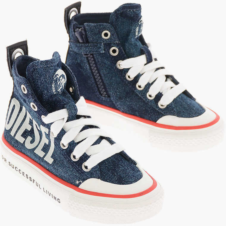 Diesel Kids Fabric Astico Sn Mid 07 Mc Ch Sneaker Blue