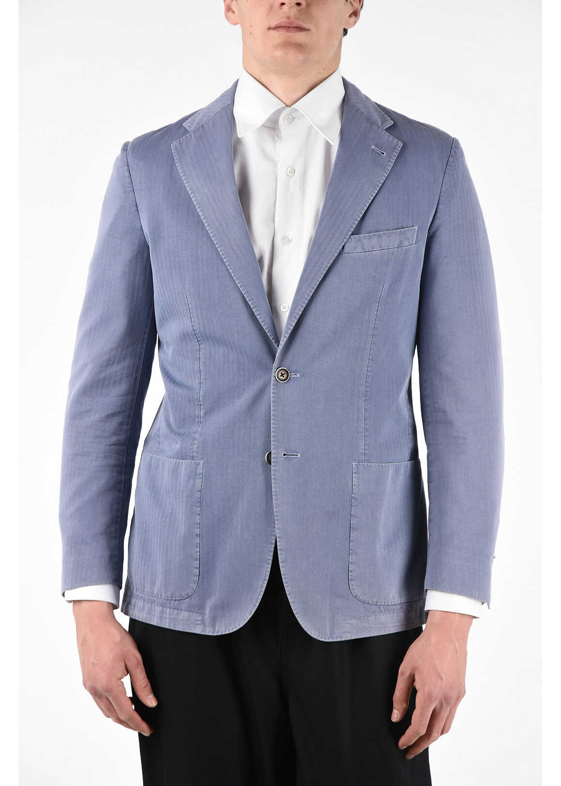 CORNELIANI Id Cotton And Silk Id-Finito 2-Button Blazer Blue