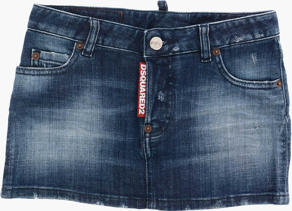 Dsquared2 Kids Stretch Denim Skirt Blue