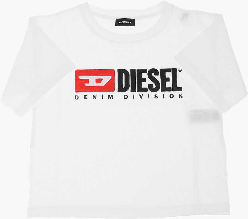 Diesel Kids Cotton Tjackyd Crewneck T-Shirt White