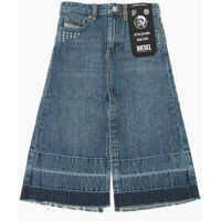 Fuste Denim Geingrid Split-Front And Back Hem Skirt Fete