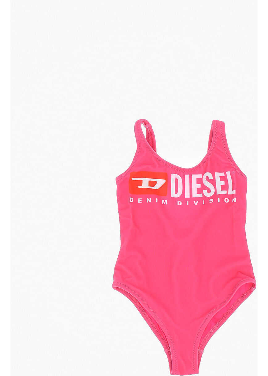 Diesel Kids Logo Print Mlamnew Swimsuit Pink