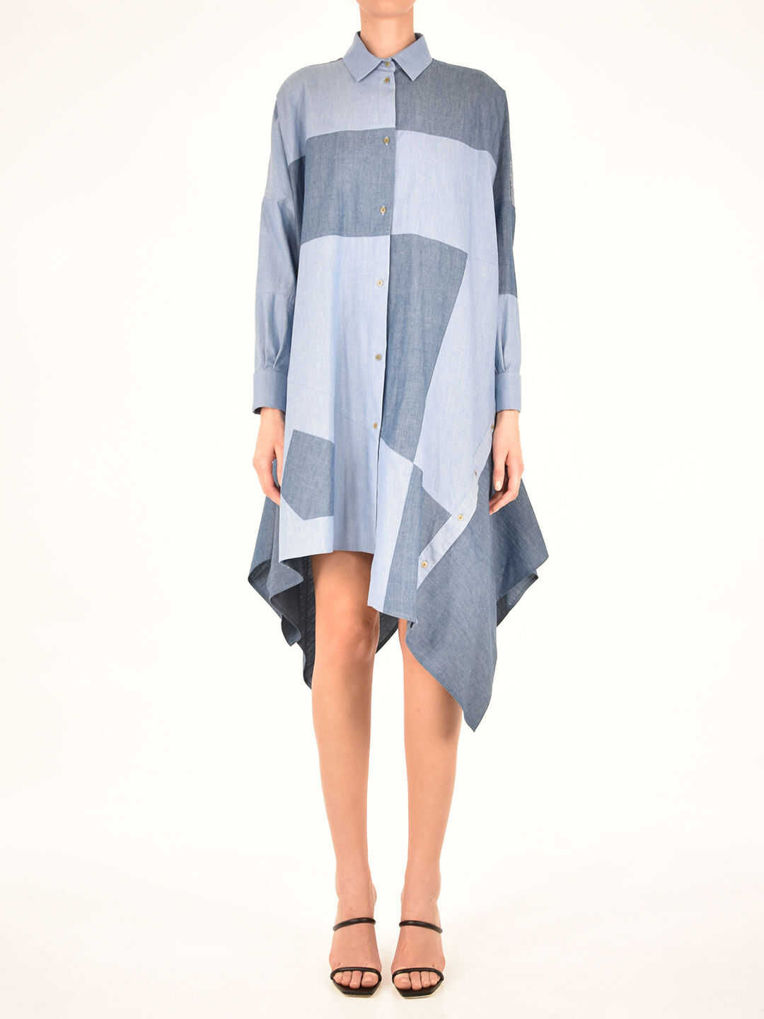 Loewe Oversize Patchwork Cotton Dress S540Y09W01 Blue