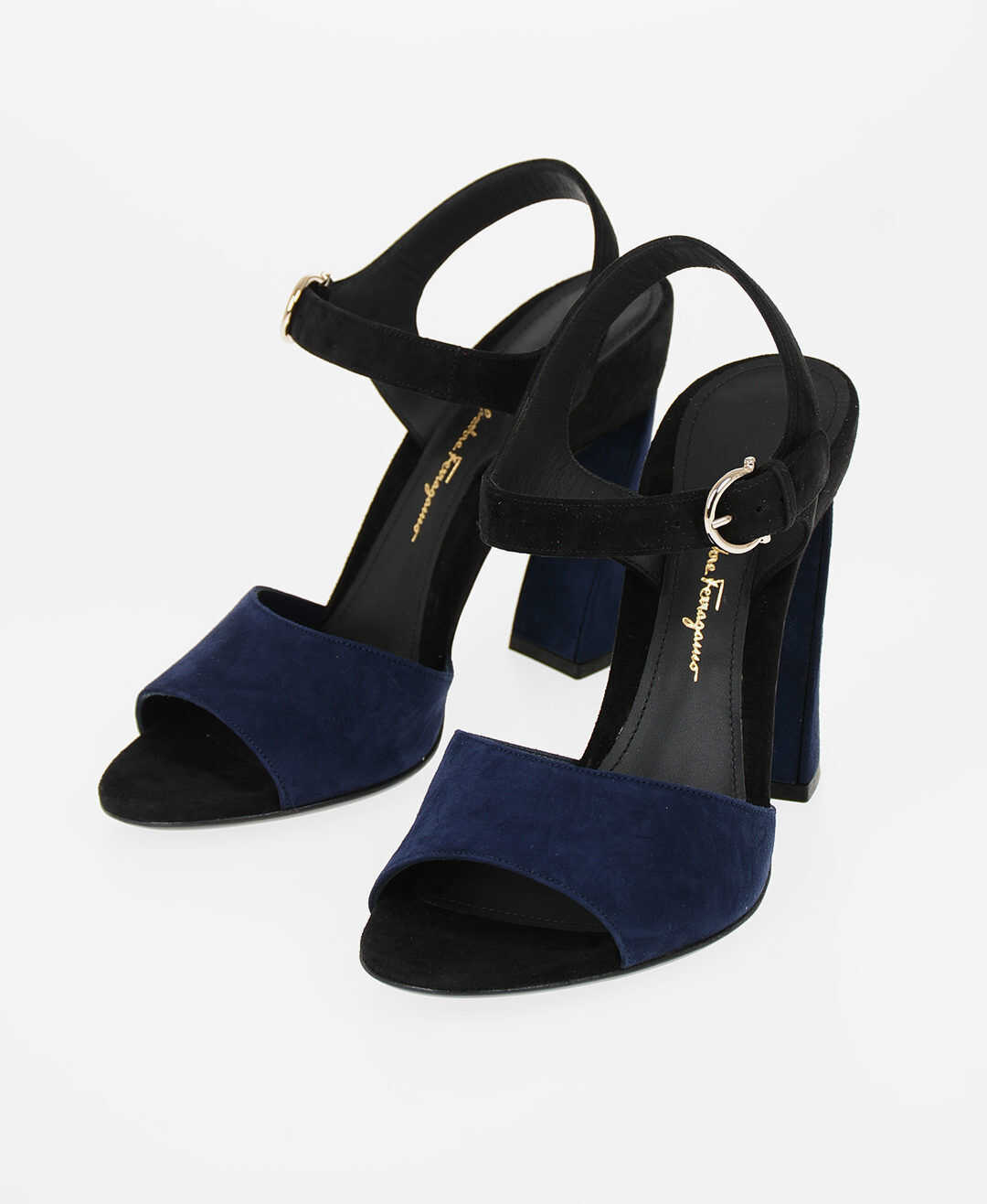 Salvatore Ferragamo 10.5cm Suede leather AEDE Ankle-strap sandals* BLUE