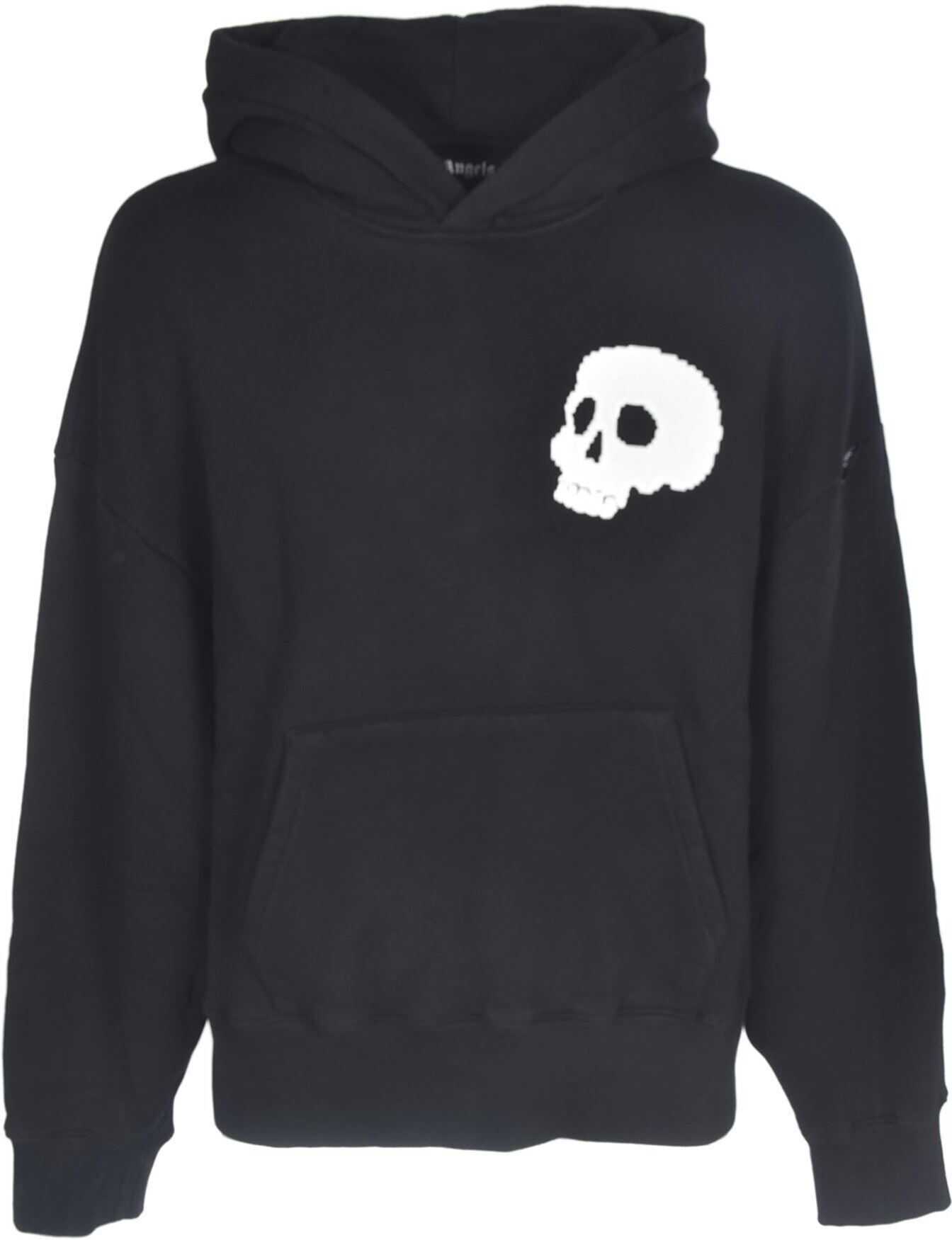 Palm Angels Skull Hoodie In Black* Black