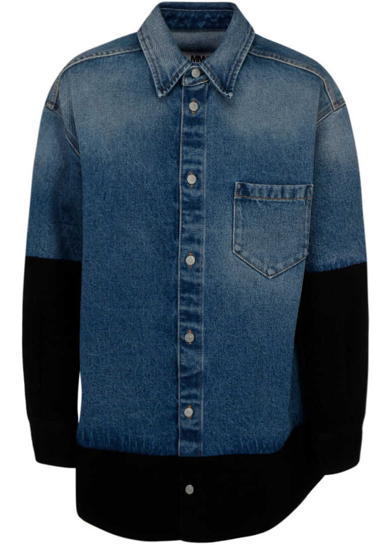 MM6 Maison Margiela Denim Shirt S52DL0145S30589 BLUE/BLACK