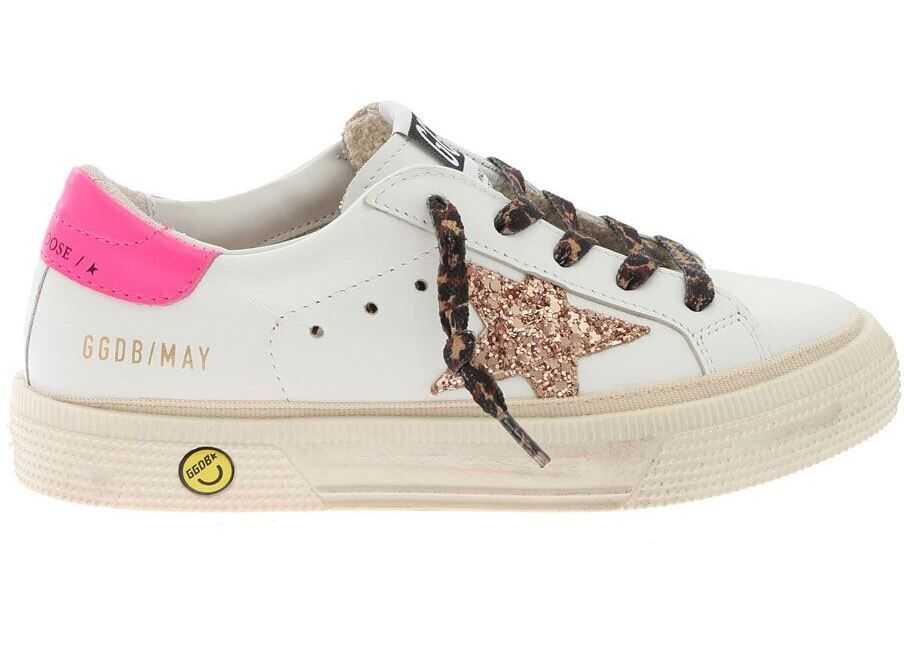 Golden Goose May Sneakers In White And Neon Pink GYF00112F00116710518 White