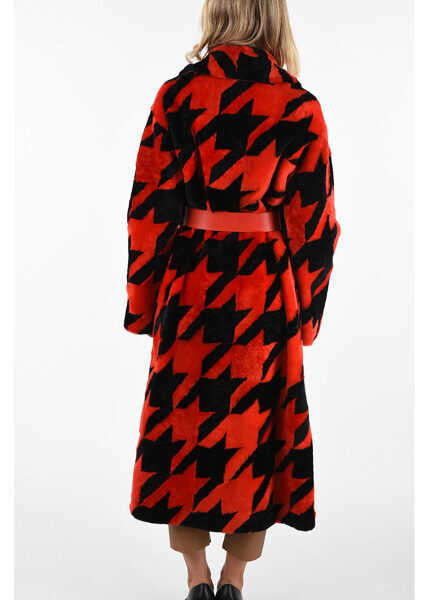 Paltoane DROME Shearling Coat With Belt Black Femei (BM 8327223) 2