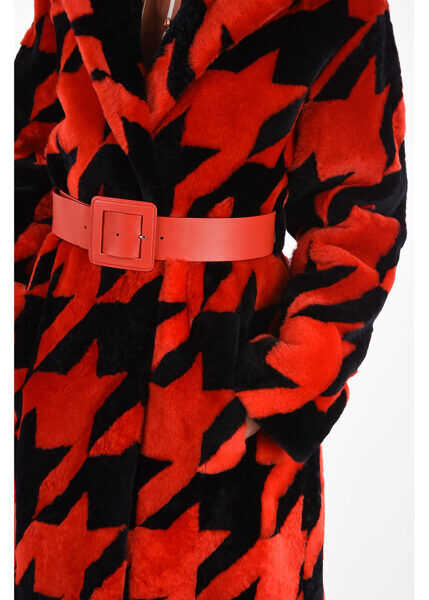 Paltoane DROME Shearling Coat With Belt Black Femei (BM 8327223) 3