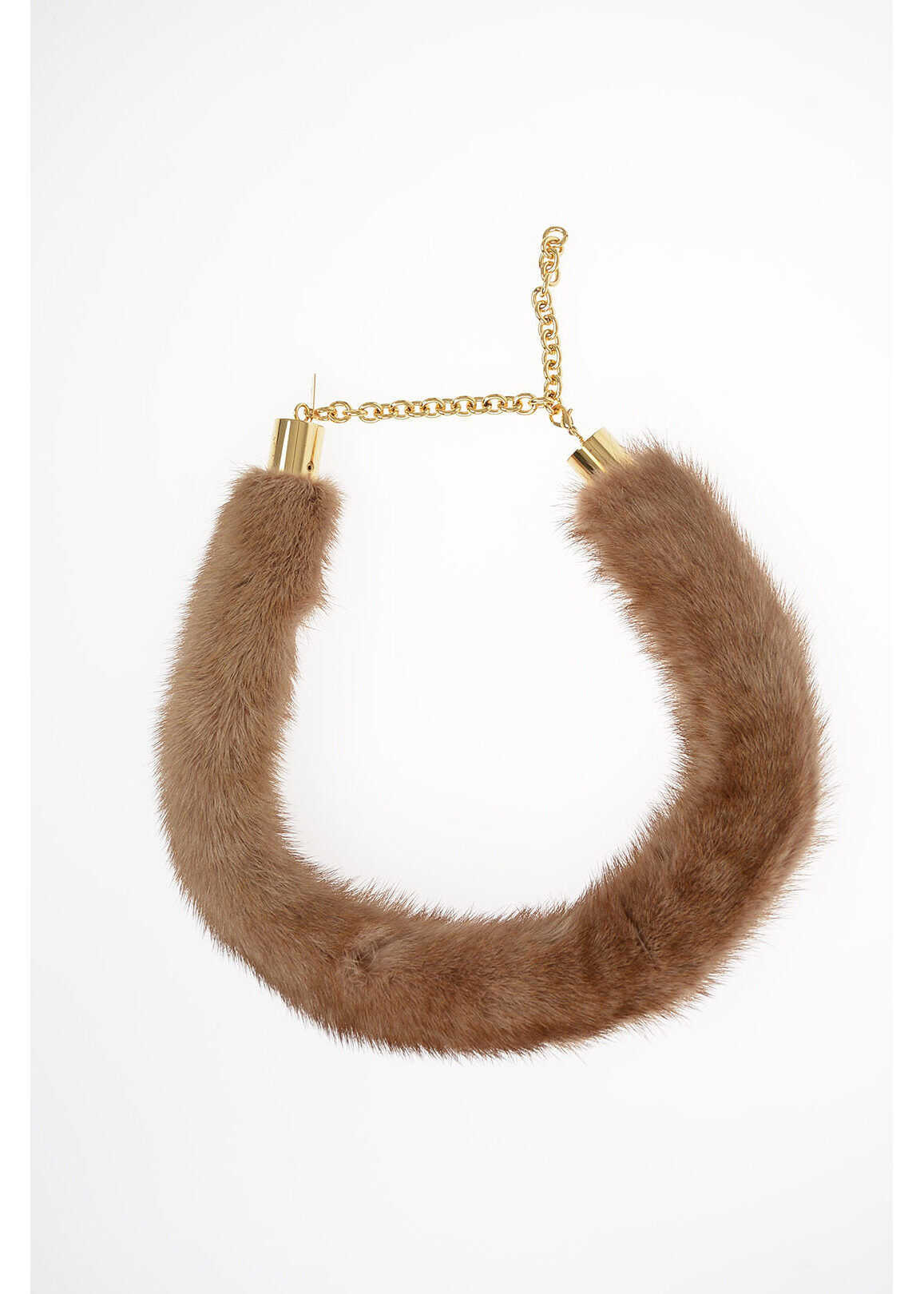 Marni Real Fur Necklace Beige image0