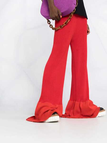 Pantaloni casual Stella McCartney Ribbed Knit Trousers RED Femei (BM 8331324) 3