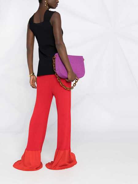 Pantaloni casual Stella McCartney Ribbed Knit Trousers RED Femei (BM 8331324) 4