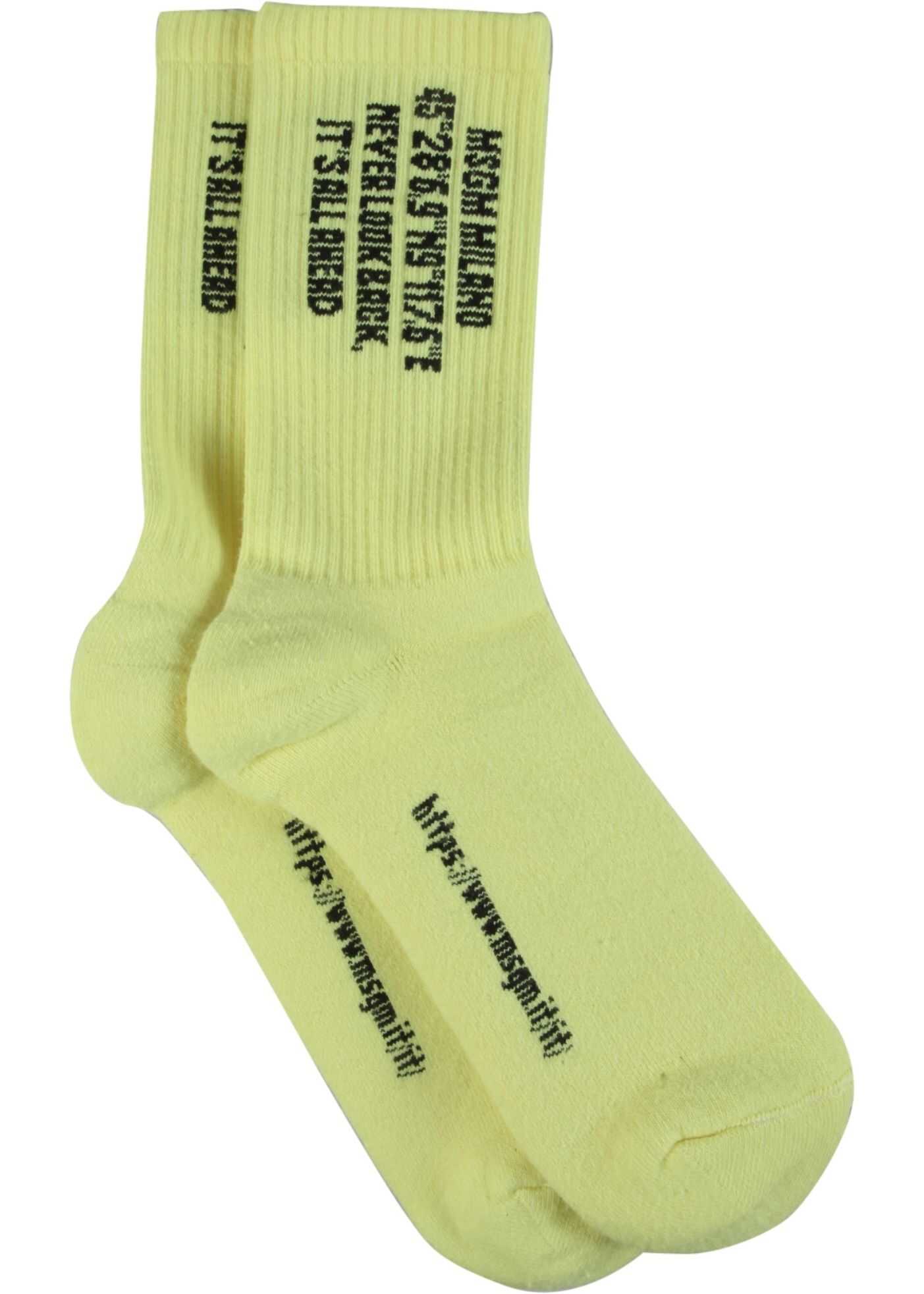 MSGM "Never Look Back, It\'s Allahead" Socks 3040MS04_21729207 GREEN