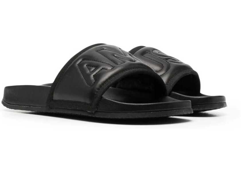 Papuci AMBUSH Leather Slide Sandals BLACK Femei (BM 8332626) 2