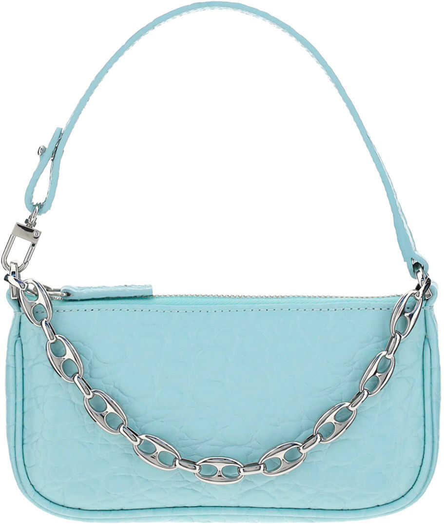 BY FAR Mini Rachel Croco Bag 21SSMIRAICECCESMA ICE BLUE