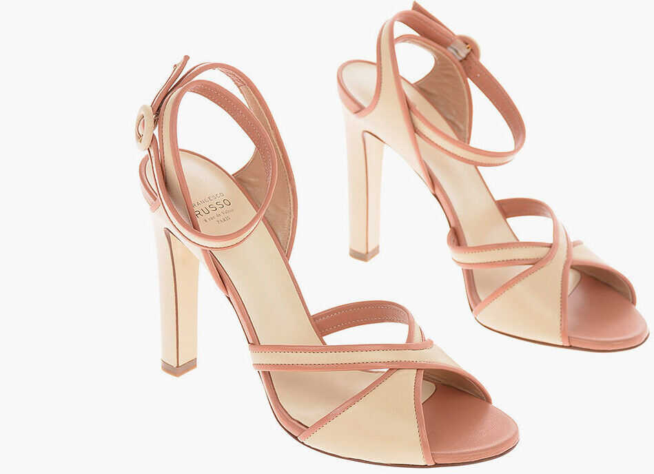 Francesco Russo 12Cm Leather Ankle-Strap Sandals Beige b-mall.ro