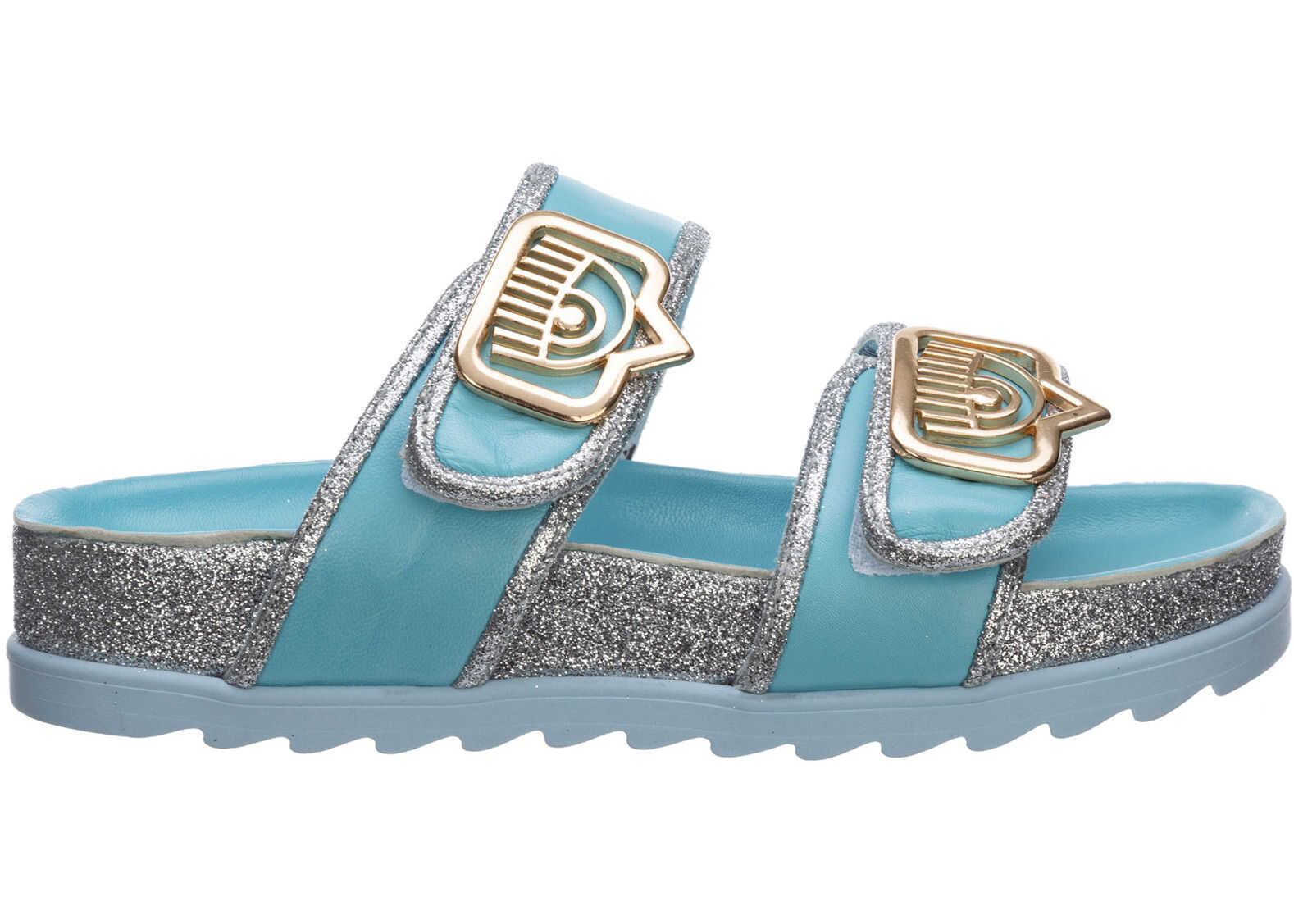 Chiara Ferragni Leather Sandals CF2817-017 Light blue