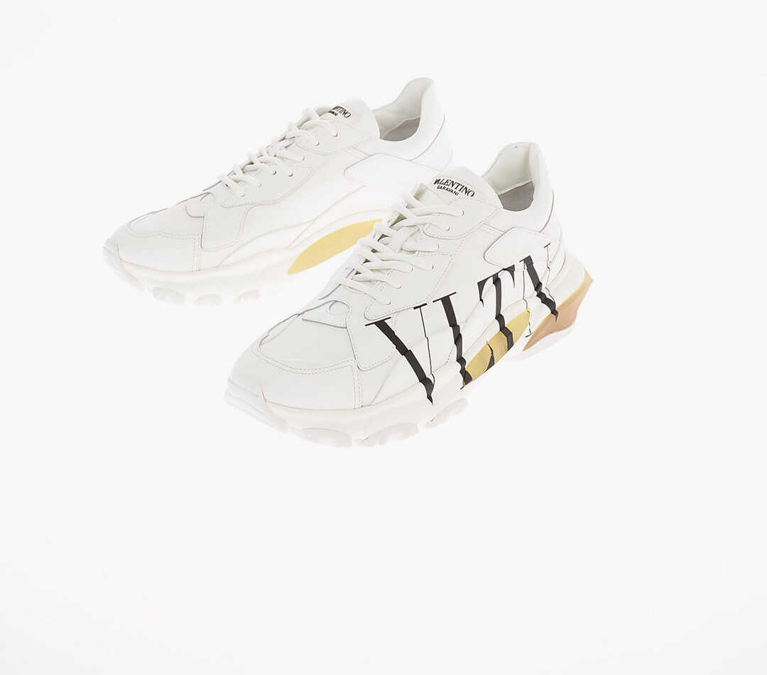 Valentino Garavani GARAVANI Logo print Leather sneakers WHITE