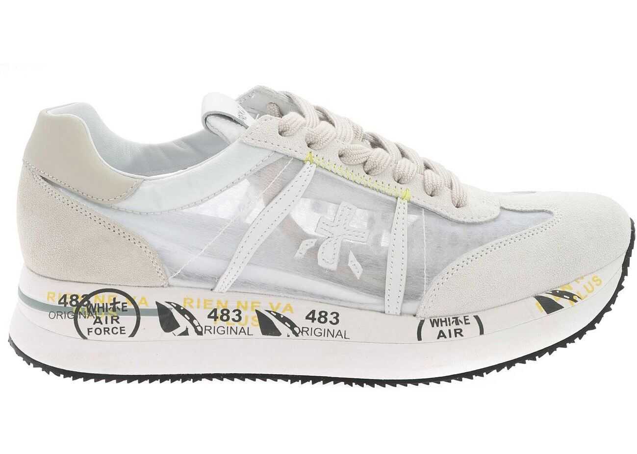 Premiata Conny Sneakers In White And Transparent CONNY5251 White