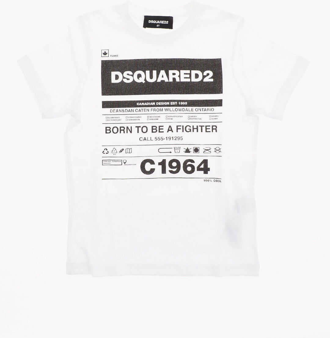 Dsquared2 Kids Cotton Printed T-Shirt White