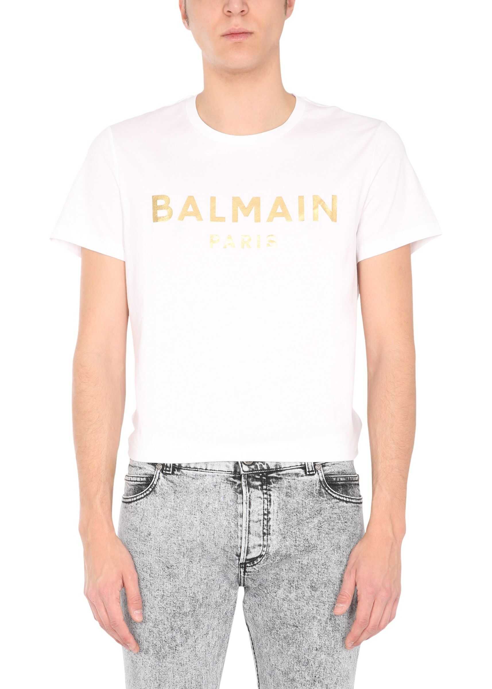 Balmain Crew Neck T-Shirt VH0EF000_B0650FA WHITE