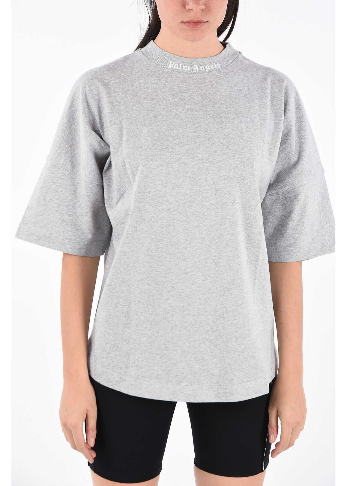 Palm Angels Logo-Print Back T-shirt GRAY