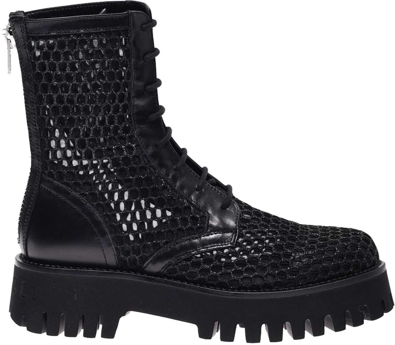 Casadei Mesh Combat Boots In Black 1R253S0401C12479000 Black