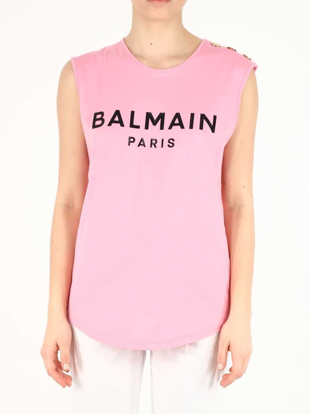 Balmain Logo Top VF0EB005 B035 Pink