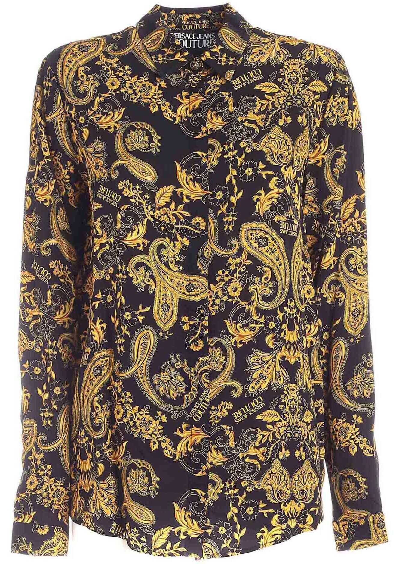 Versace Jeans Couture Paisley Loop Print Shirt In Black* Black